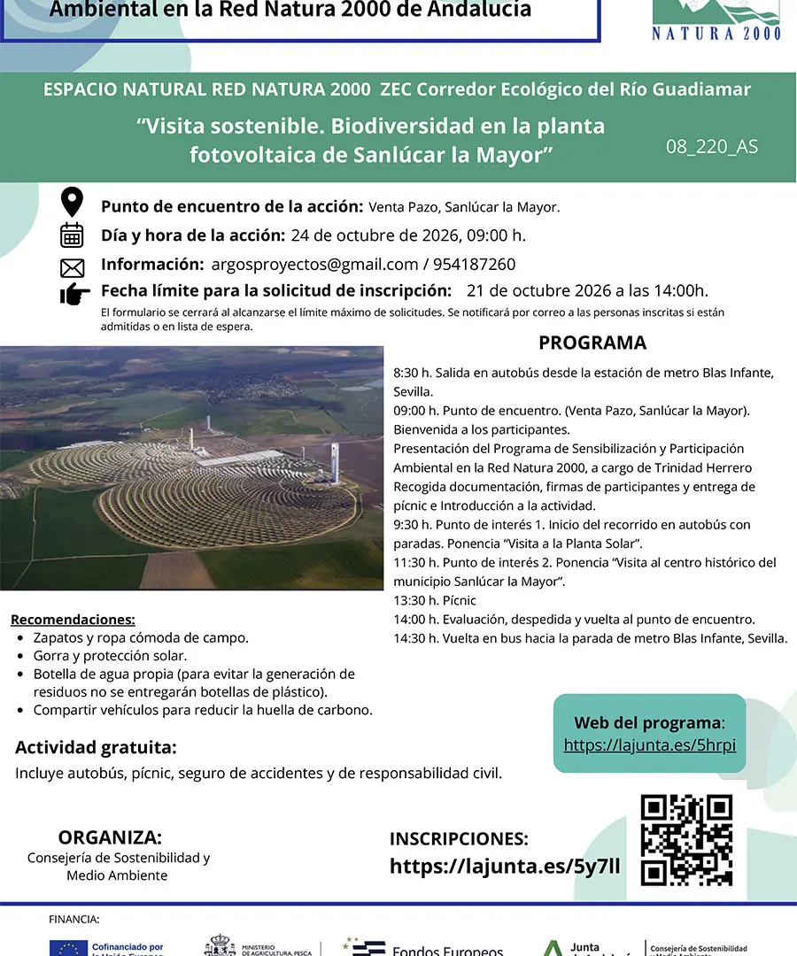 Nachhaltiger Besuch. Biodiversität im Solarkraftwerk von Sanlúcar la Mayor