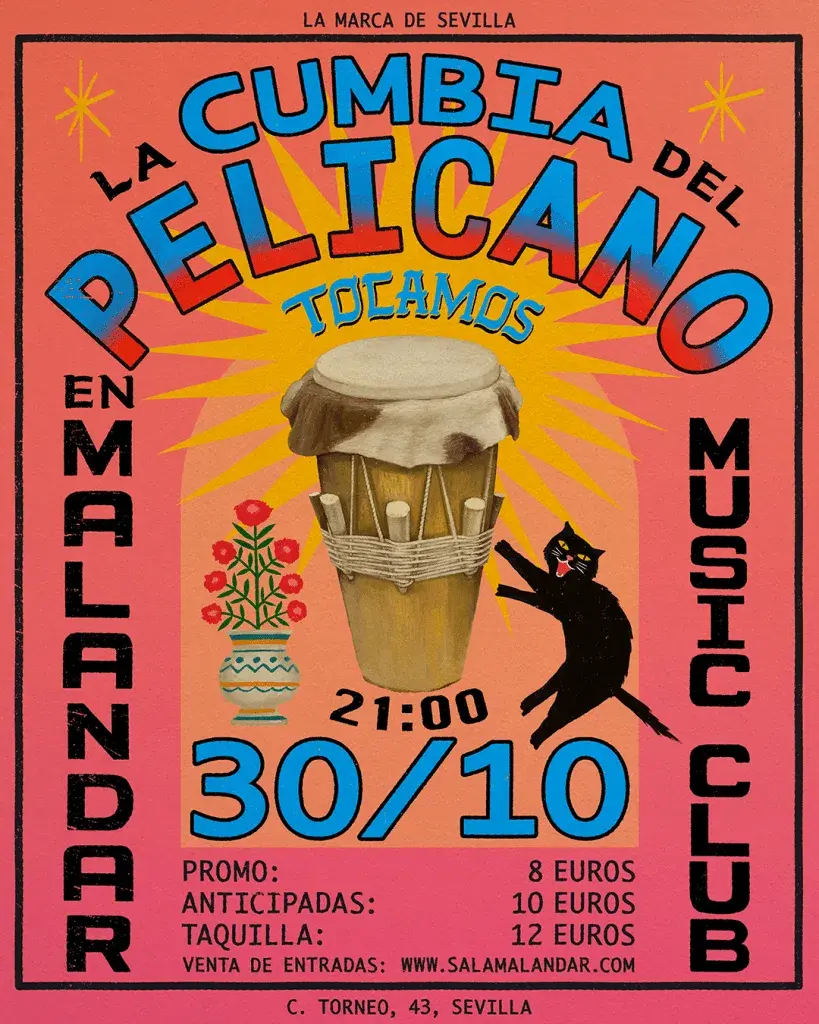 La Cumbia del Pelícano en Sala Malandar